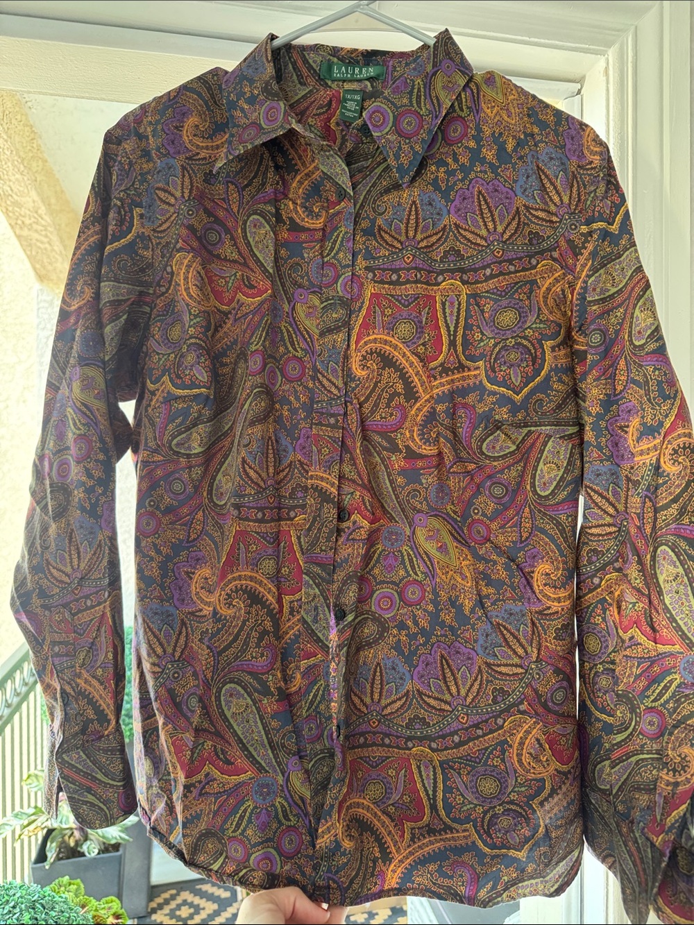 Ralph Lauren Multicolor Paisley Button-Up Blouse